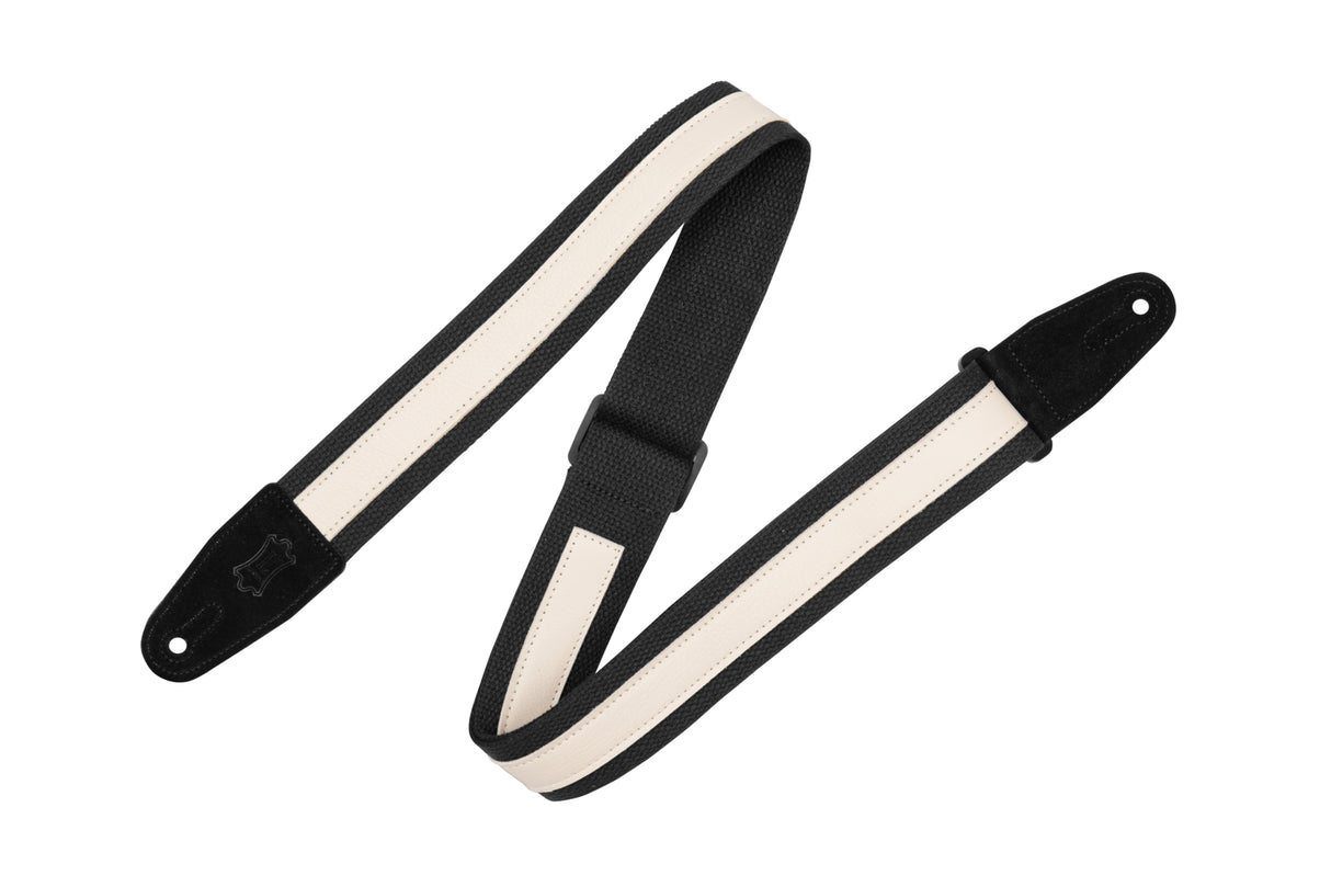Levy 2-inch Cotton Combo Guitar Strap - Black Creme