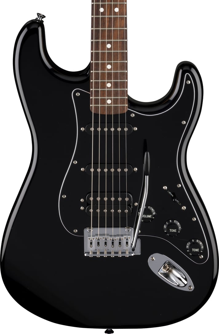 Fender Standard Stratocaster¨ HSS, Laurel Fingerboard, Black Pickguard, Black