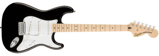 Squier Affinity Seriesª Stratocaster¨, Maple Fingerboard, White Pickguard, Black
