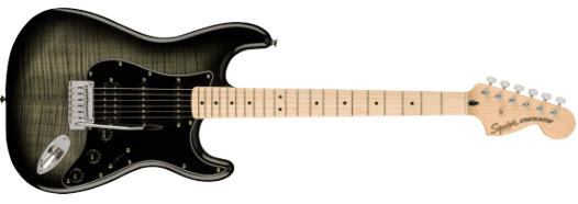 Squier Affinity Seriesª Stratocaster¨ FMT HSS, Maple Fingerboard, Black Pickguard, Black Burst