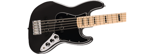 Squier Affinity Seriesª Active Jazz Bass¨ V, Maple Fingerboard, Black Pickguard, Black Metallic