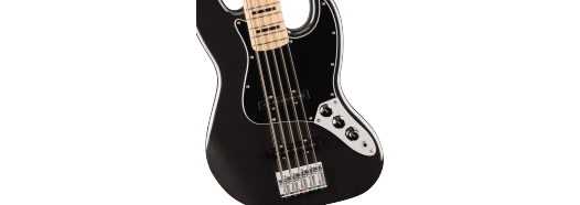 Squier Affinity Seriesª Active Jazz Bass¨ V, Maple Fingerboard, Black Pickguard, Black Metallic