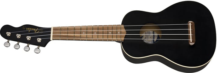 Fender Venice Soprano Uke, Walnut Fingerboard, Black