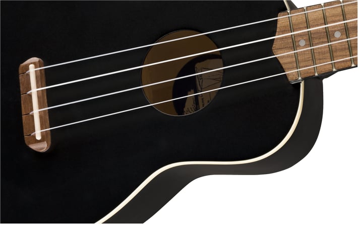 Fender Venice Soprano Uke, Walnut Fingerboard, Black