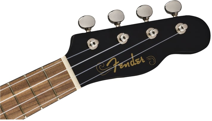 Fender Venice Soprano Uke, Walnut Fingerboard, Black