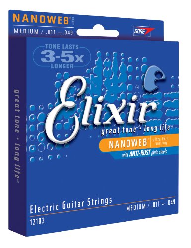Elixir 12102 Electric Nickel Plated Steel with NANOWEB® Coating 11-49