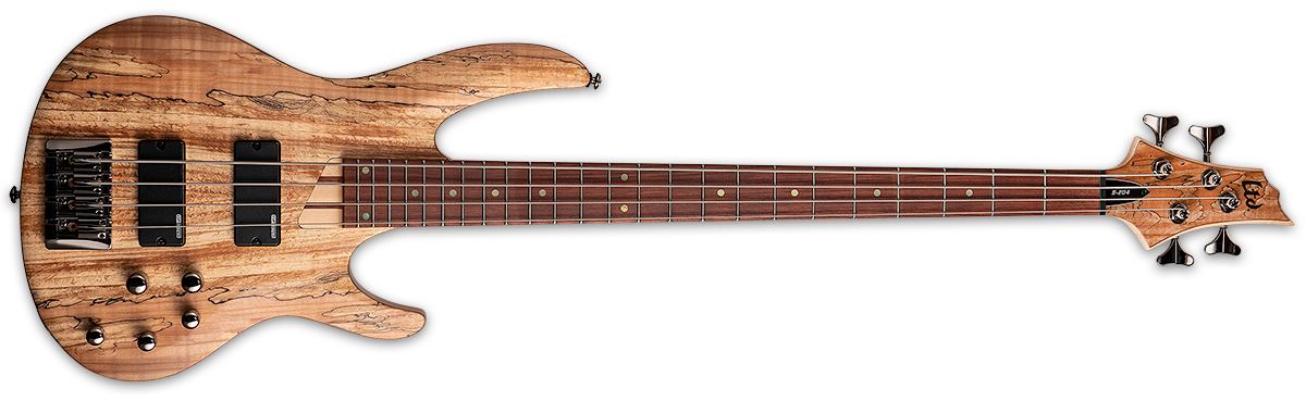 ESP LTD B-204 4 String Bass Guitar, Spalted Maple - Natural Satin