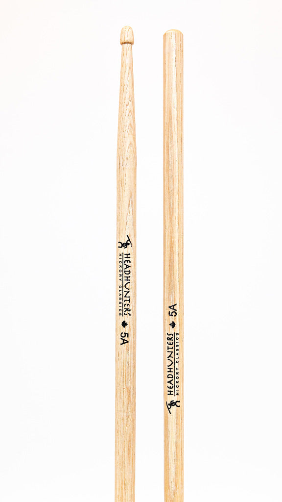 Headhunters Hickory Classic 5A Drum Sticks - Wax (Pair)