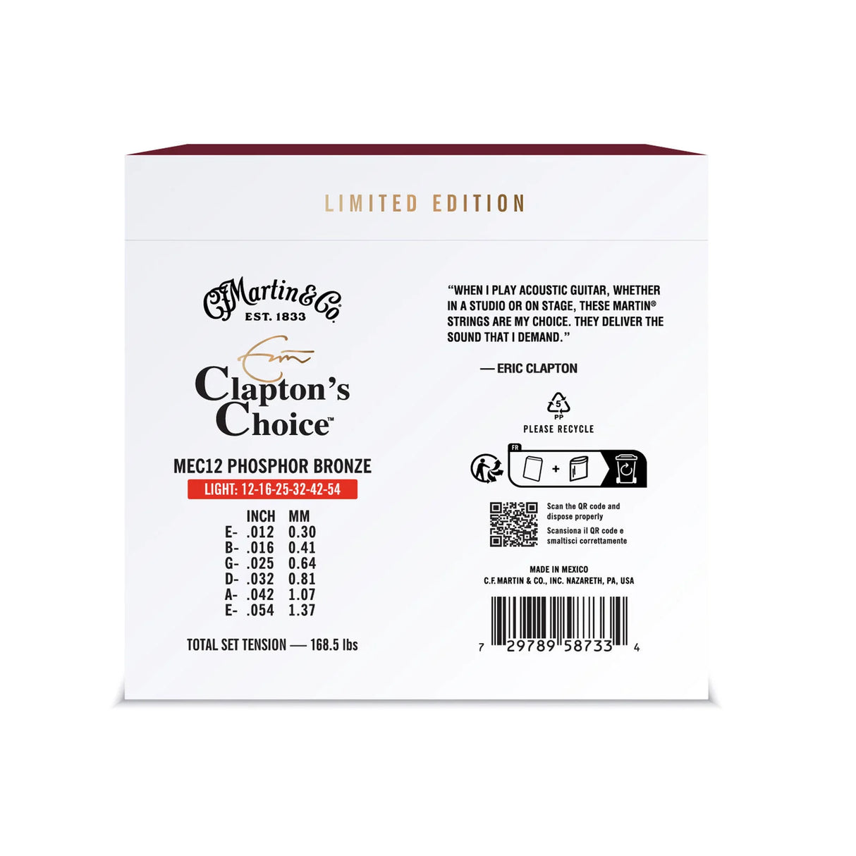 Martin MEC12 Eric Clapton Signature Guitar Strings