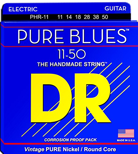 DR Strings PHR-11 Pure Blues Pure Nickel Electric Guitar Strings - .011-.050 Heavy