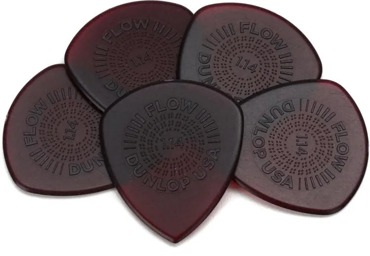 Dunlop Flow Standard 1.14mm Grip Guitar Picks, 6-Pack