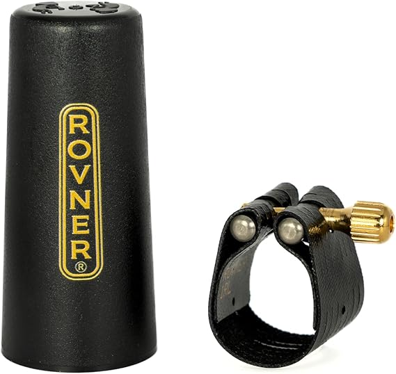 Rovner Dark Alto Saxophone Ligature and Cap 1RL - Fits Most Rubber Alto Sax Mouthpieces