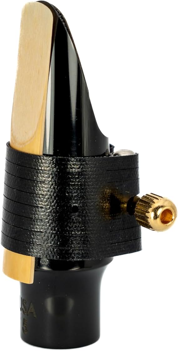 Rovner Dark Alto Saxophone Ligature and Cap 1RL - Fits Most Rubber Alto Sax Mouthpieces