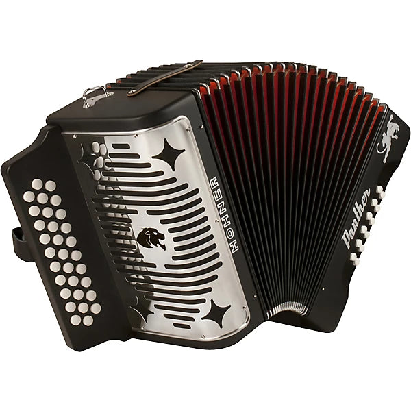 Hohner Panther Diatonic Accordion - Keys of G/C/F - Black