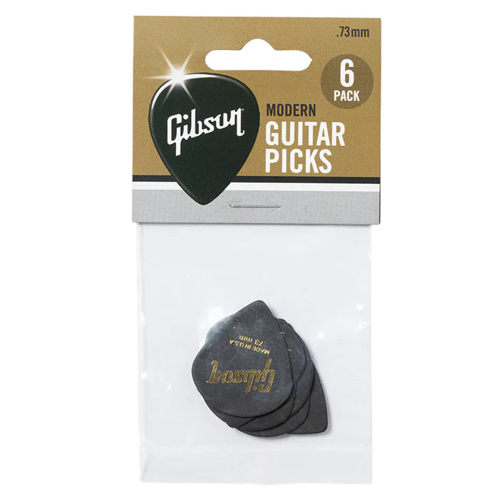 Gibson Modern Picks 6 Pack Black .73mm