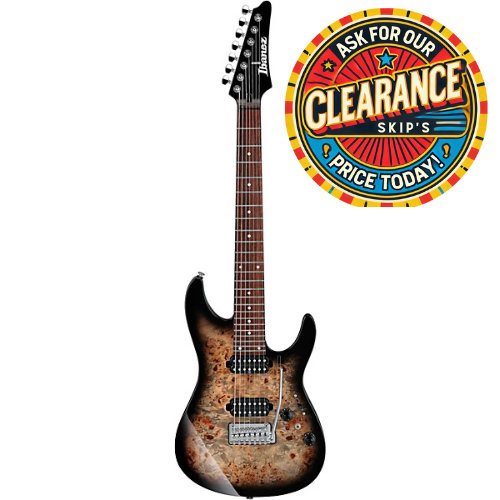Ibanez AZ Premium 7 String Electric Guitar Charcoal Black Burst