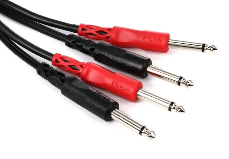 Hosa CPP-201 Stereo Interconnect Cable - Dual 1/4-inch TS Male to Same - 3.3 foot