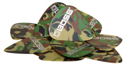 Boss Camo Celluloid Guitar Picks - Heavy 12-Pack