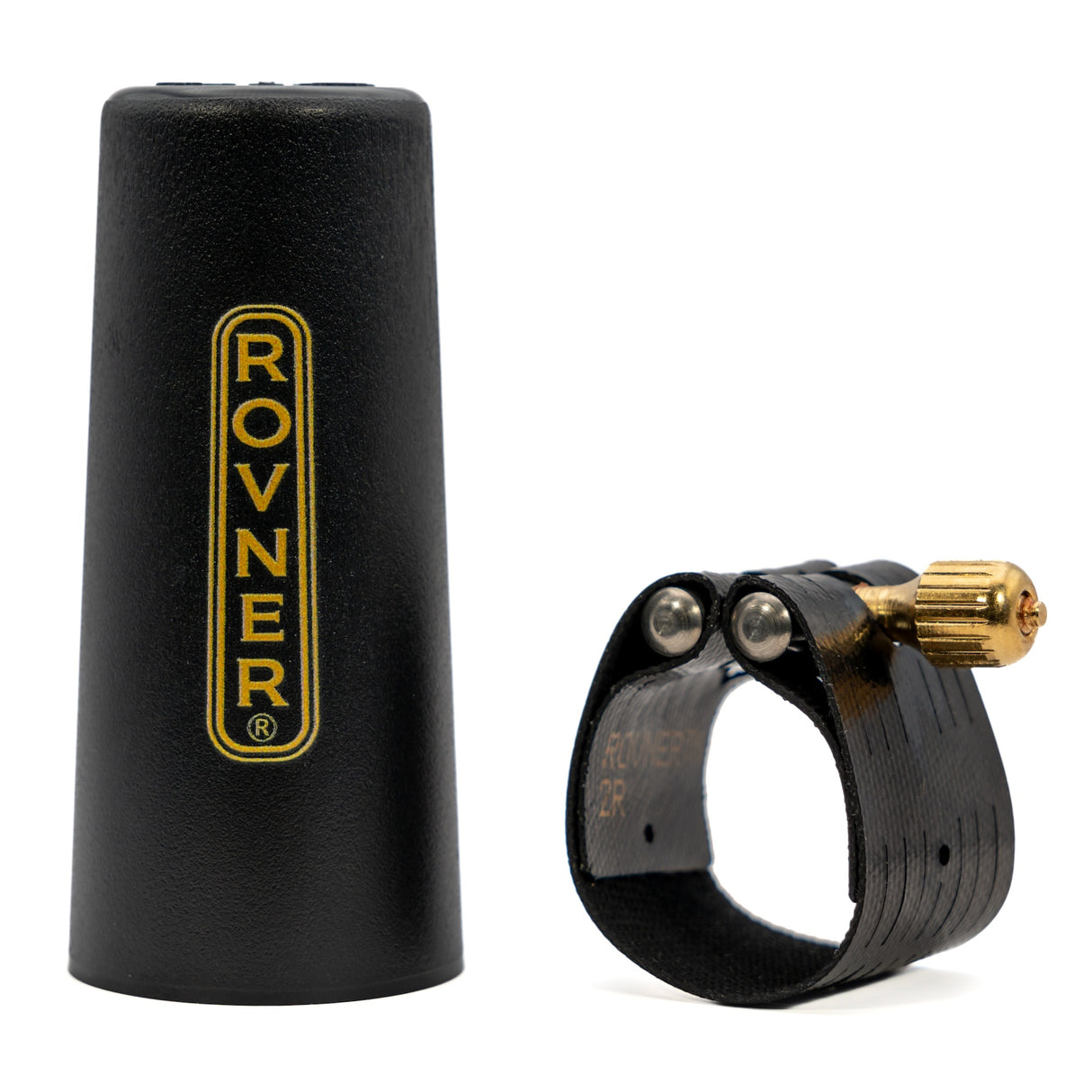 Dark Ligature and Cap for Rubber Bb Clarinet Mouthpiece - 1R