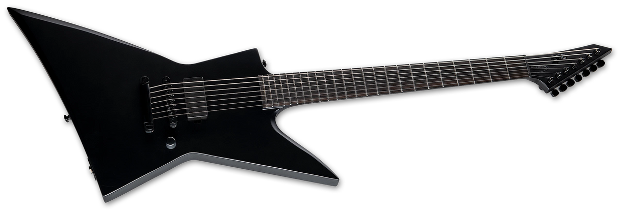 ESP LTD EX-7 Baritone Black Metal Electric Guitar - Black Satin