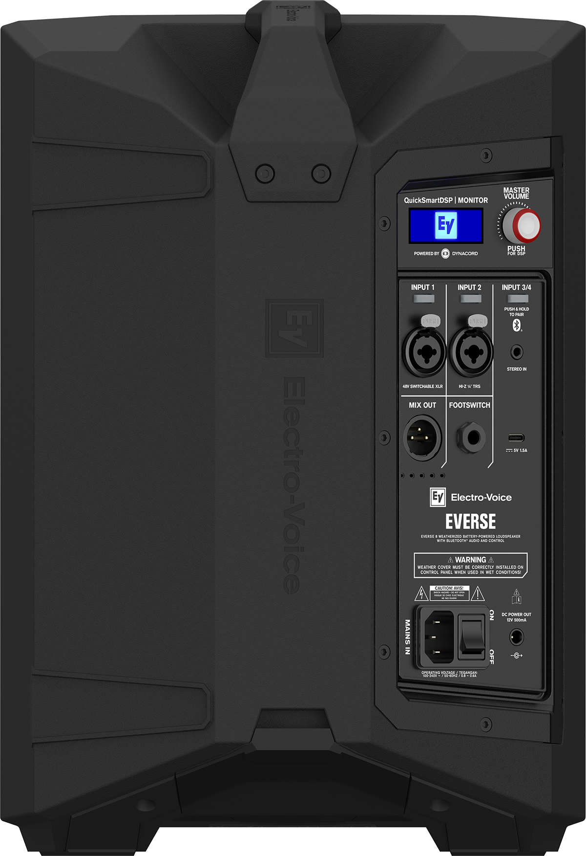 Electro-Voice EVERSE 8 Weatherized Battery-Powered Loudspeaker With Bluetooth, Black