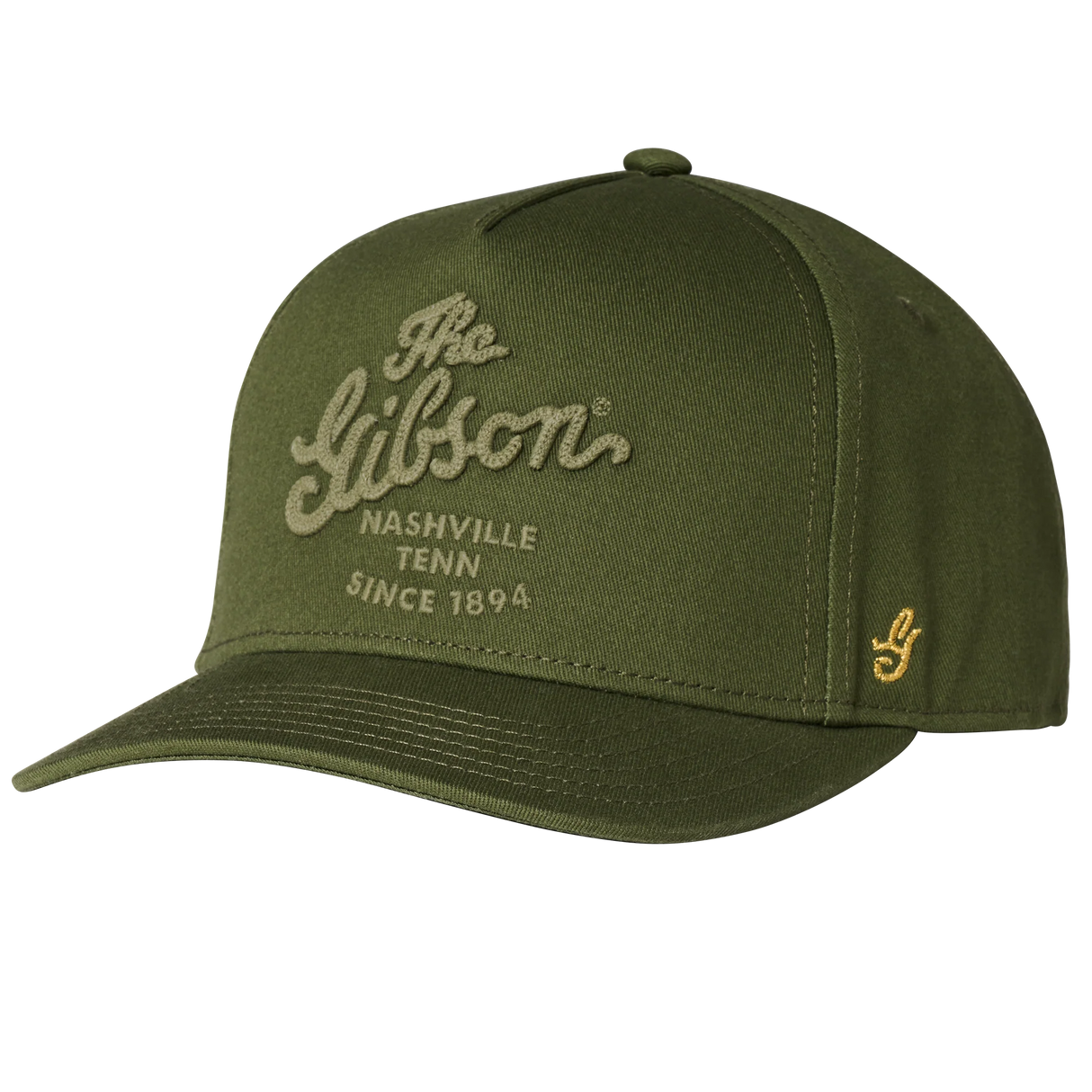Gibson Script Logo Structured Snapback Olive