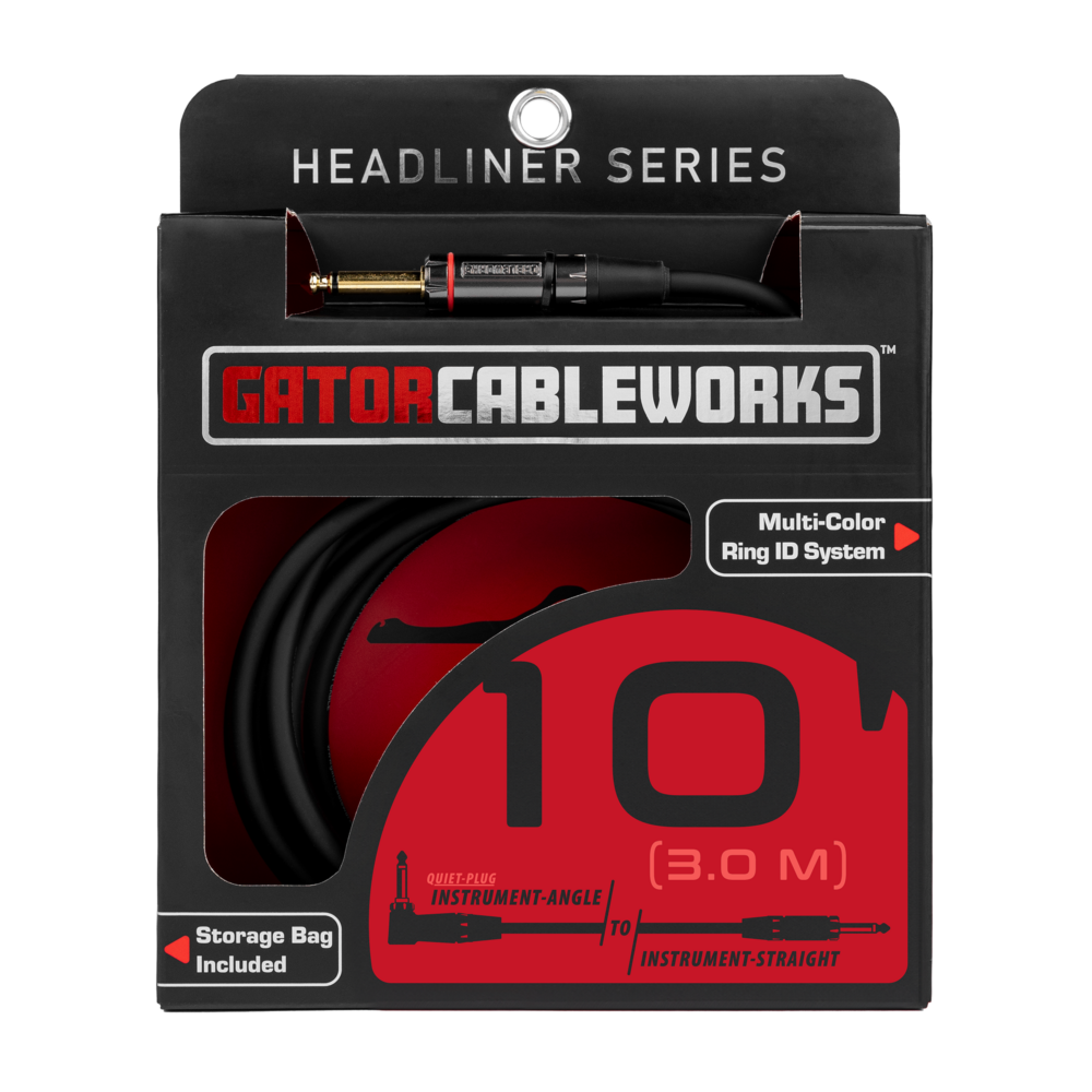 Gator 10 Foot Strt to RA Quiet Instrument Cable