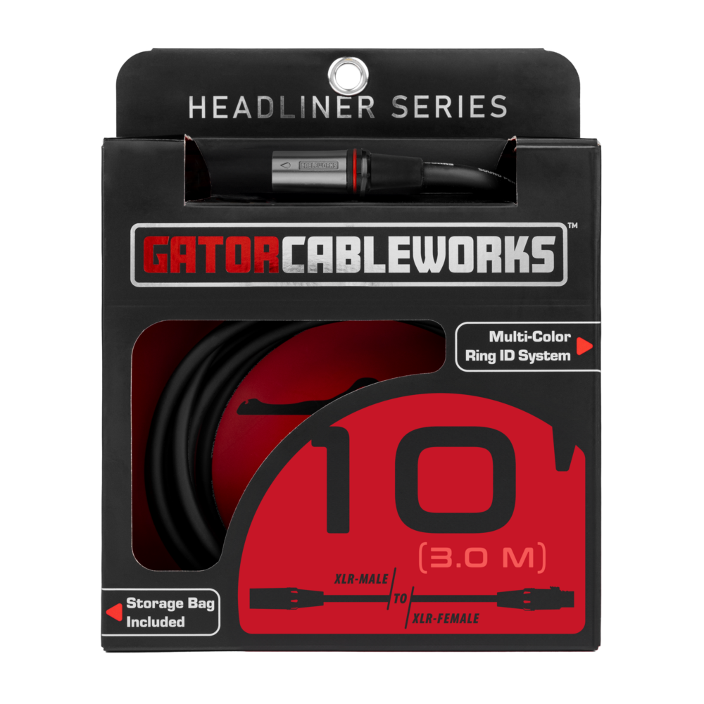 Gator 10 Foot XLR Microphone Cable - Headliner