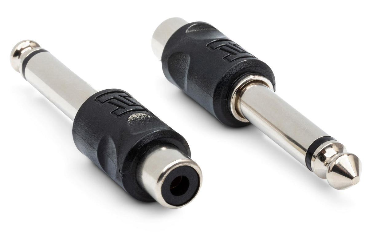 Hosa GPR-101 Adapters, RCA to 1/4 in TS, 2 pc