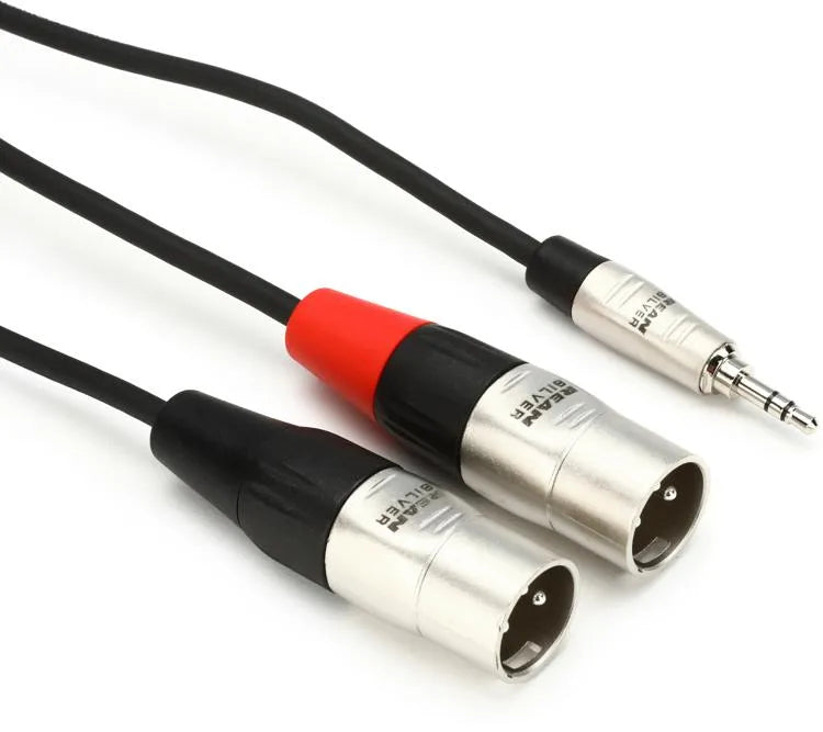 Hosa HMX-006Y Pro Stereo Breakout Cable - 3.5mm TRS Male to Dual XLR Male - 6 foot