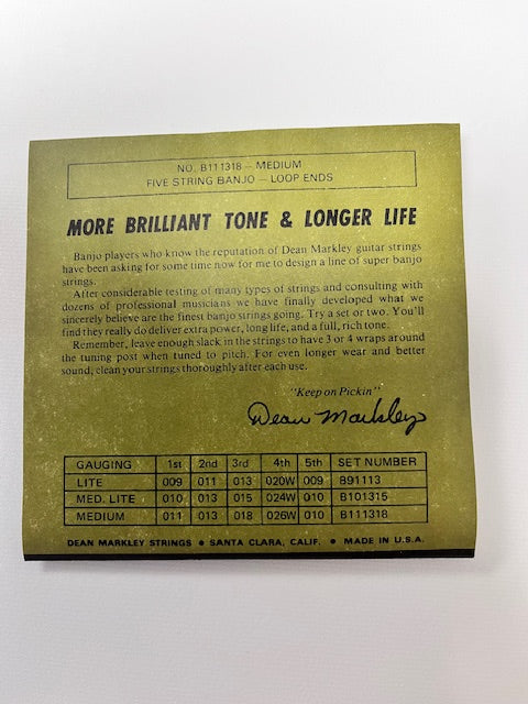 Dean Markley Banjo 5 String Set Medium
