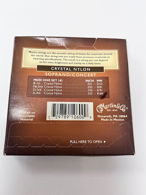 Martin Crystal Nylon Ukelele Strings - Soprano/Concert