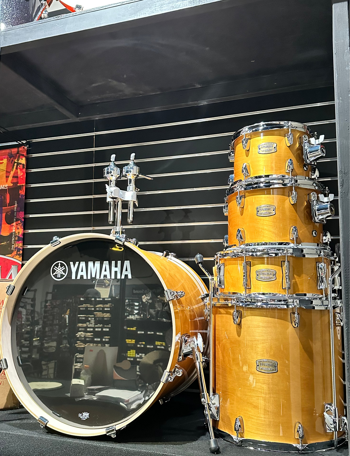 Used Yamaha SBP2FS Stage Custom 5 Piece Shell Pack Nat Wood