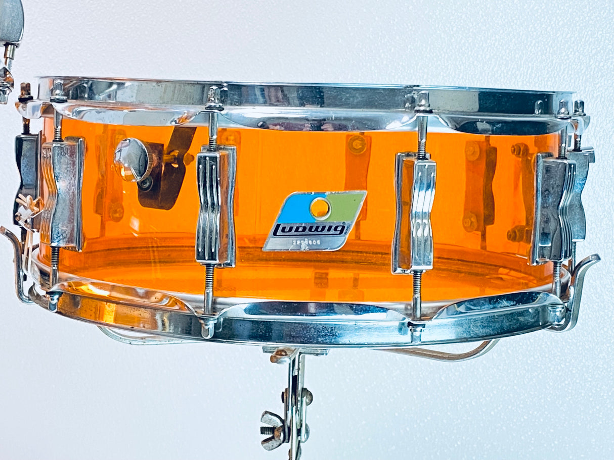 Used Ludwig 5 pc 1970's Vistalite Orange Amber