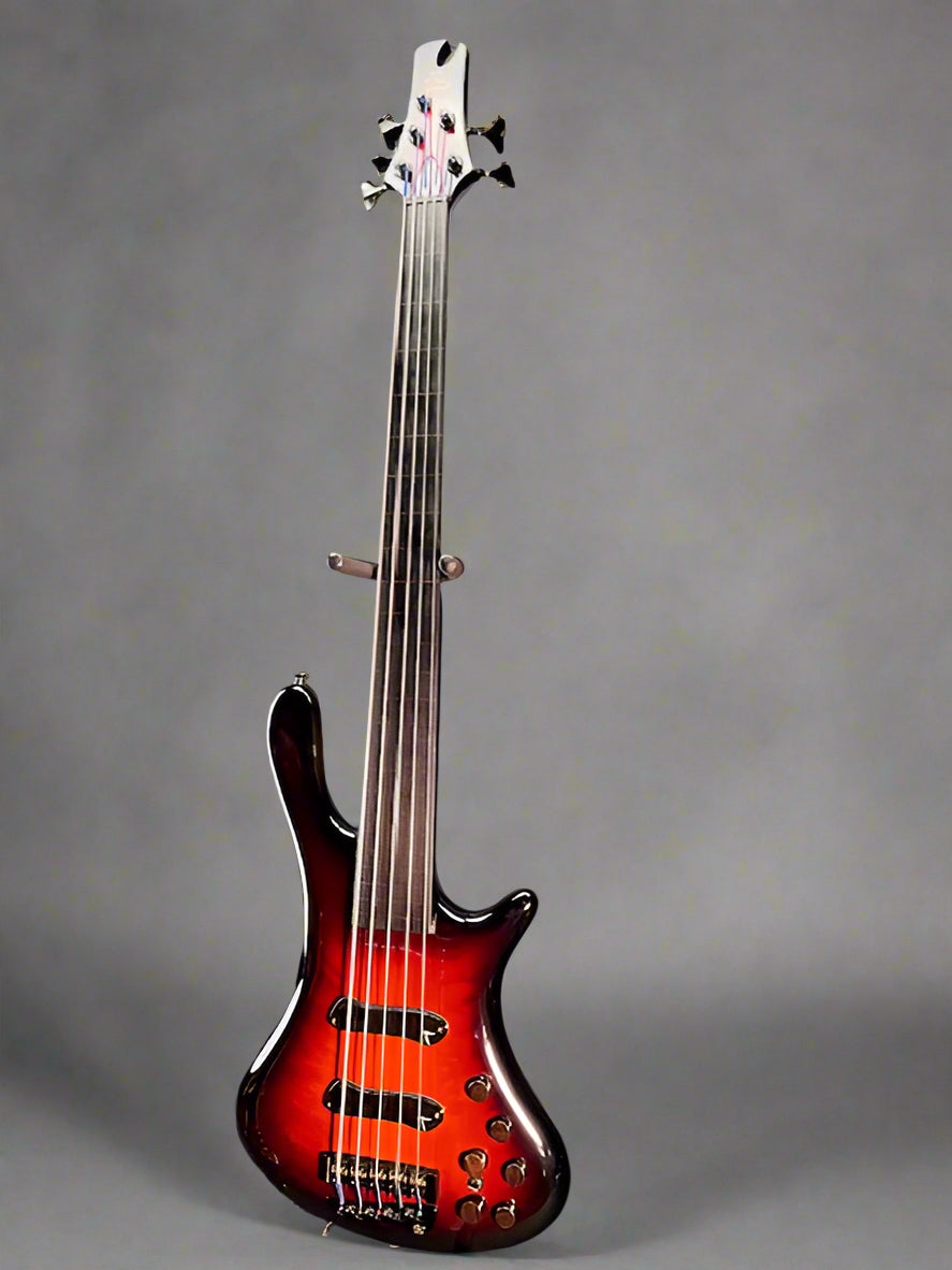 Used Jerzy Drozd Custom 5 String Fretless Bass - Red Burst (AVAIL 05.14.25)