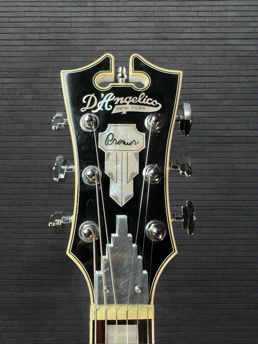 USED D'Angelico Premier Double Cut W/ Bigsby White (With Case)