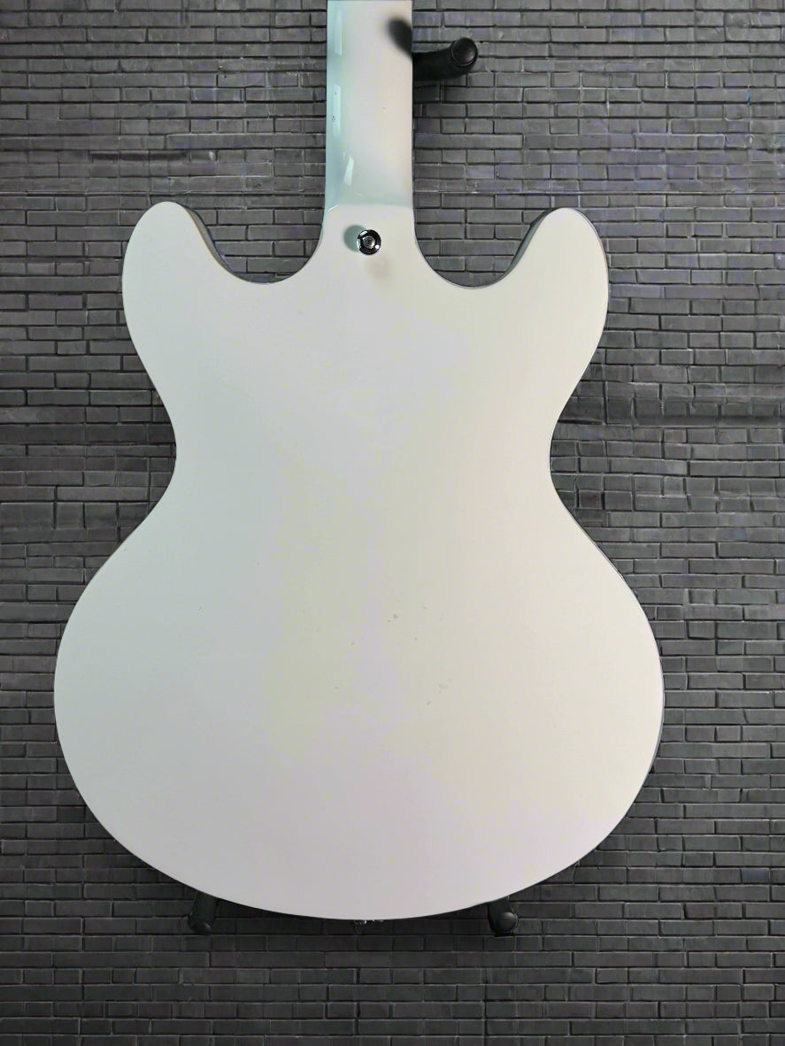 USED D'Angelico Premier Double Cut W/ Bigsby White (With Case)