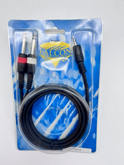 Falcon 3.5mm TRS Male to Dual 1/4-inch TS Male 6ft