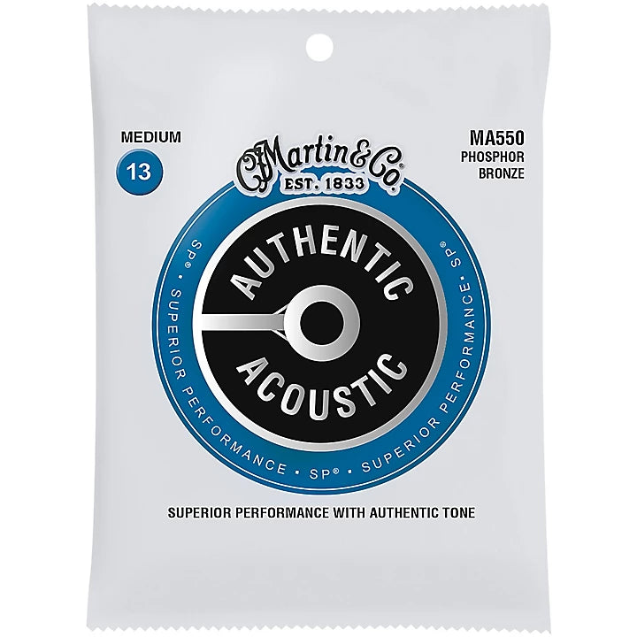 Martin MA550 SP Phosphor Bronze Medium Authentic Acoustic Guitar Strings