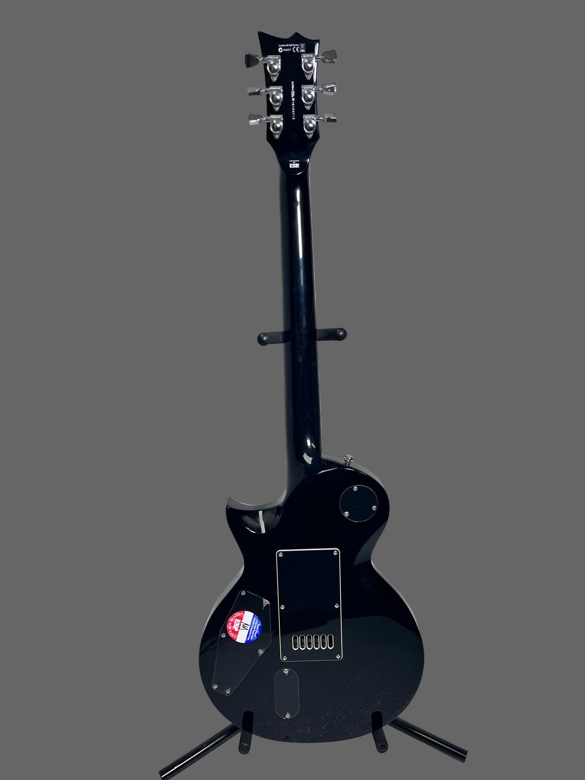 Used ESP LTD Deluxe w/evertune Bridge Black w Pearl Binding