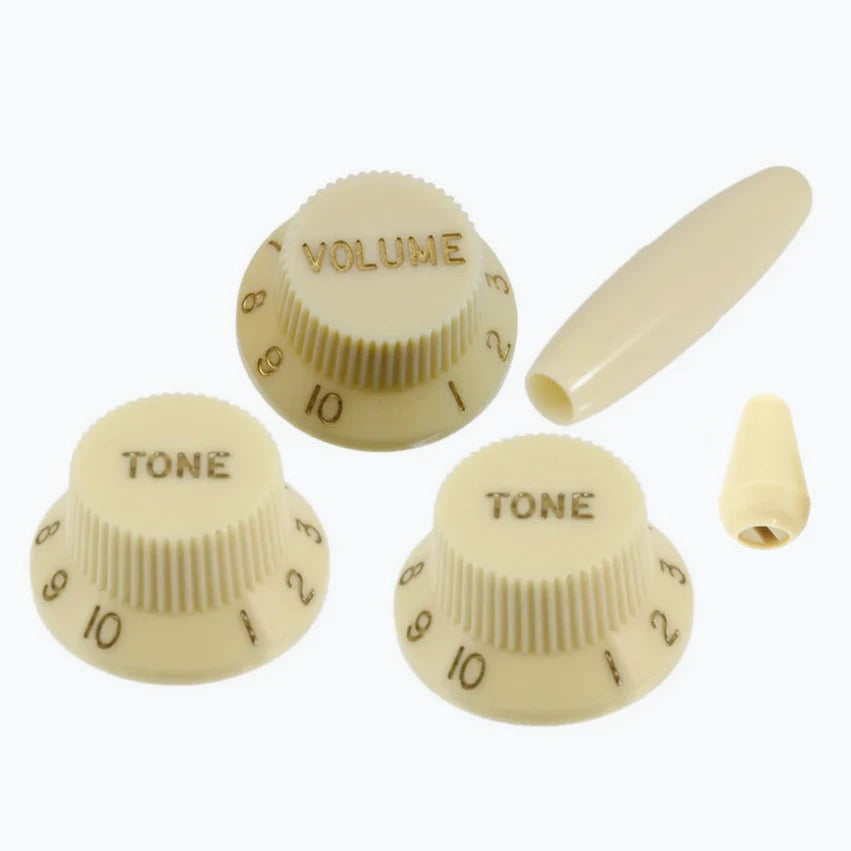 Allparts Complete Vintage Cream Knob Set for Stratocaster - PK-0178-048