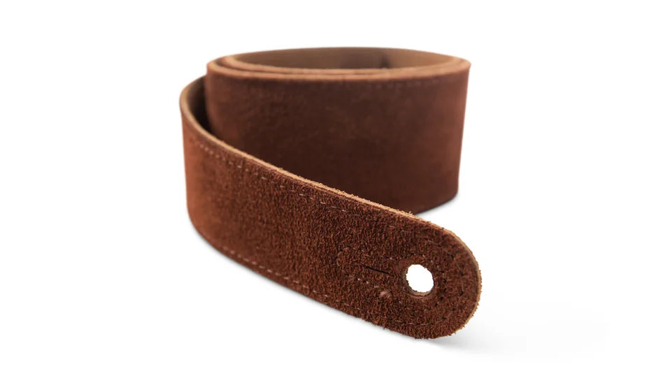 Taylor 2.5" Embroidered Suede Guitar Strap - Chocolate Brown