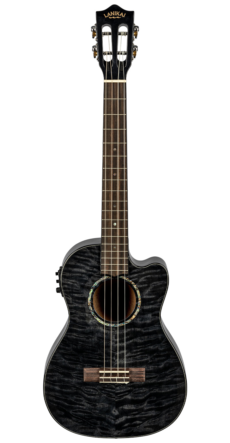 Lanikai Quilted Maple Black Stain Baritone A/E Ukulele