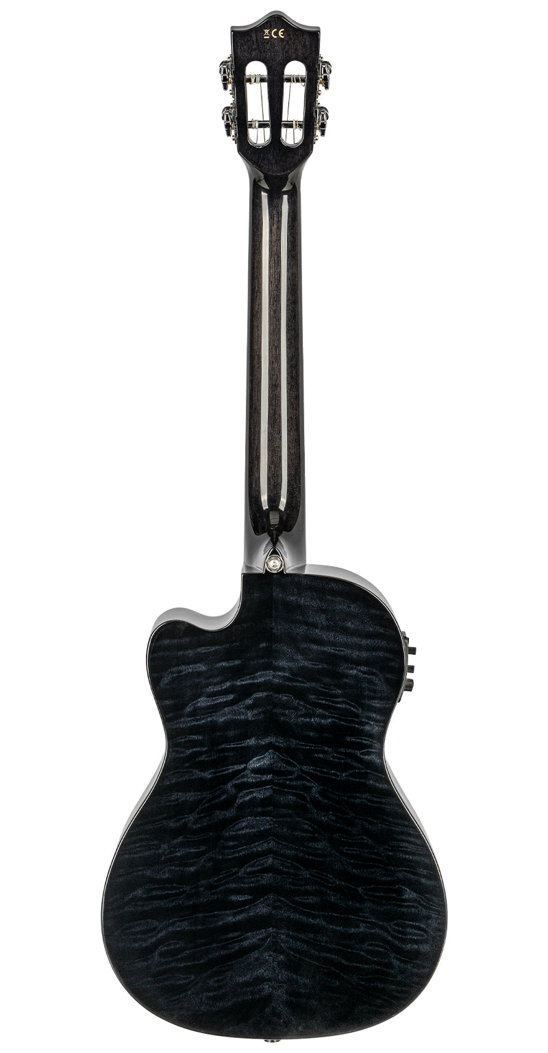 Lanikai Quilted Maple Black Stain Baritone A/E Ukulele