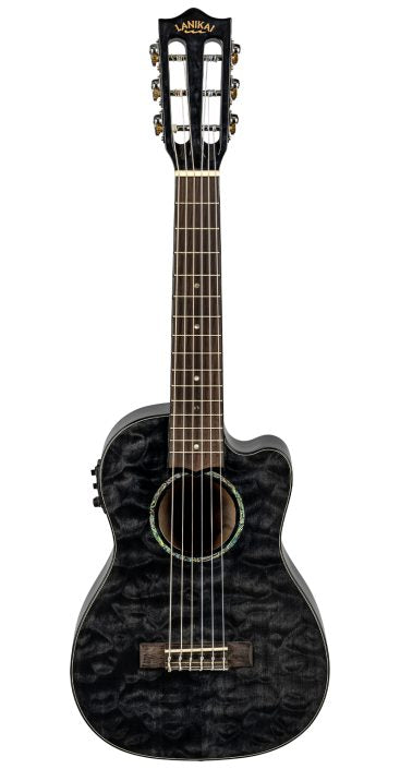 Lanikai QM-BKCEG Maple Black Stain Guitelele A/E Ukulele
