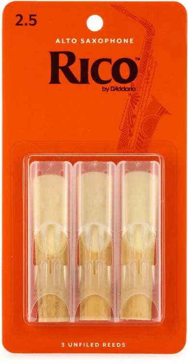 Rico RJA0325 2.5 Alto Saxophone Reeds 3-Pack