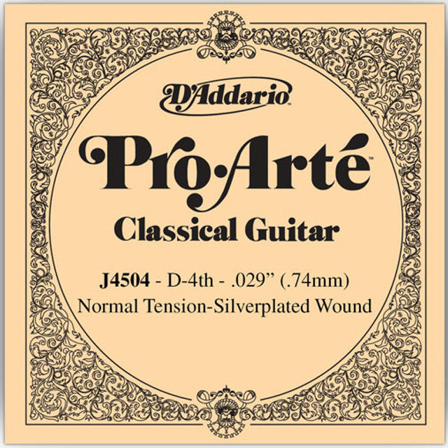 D'Addario J4504 Pro-Arte Nylon Classical Guitar Single String, Normal Tension, Fourth String