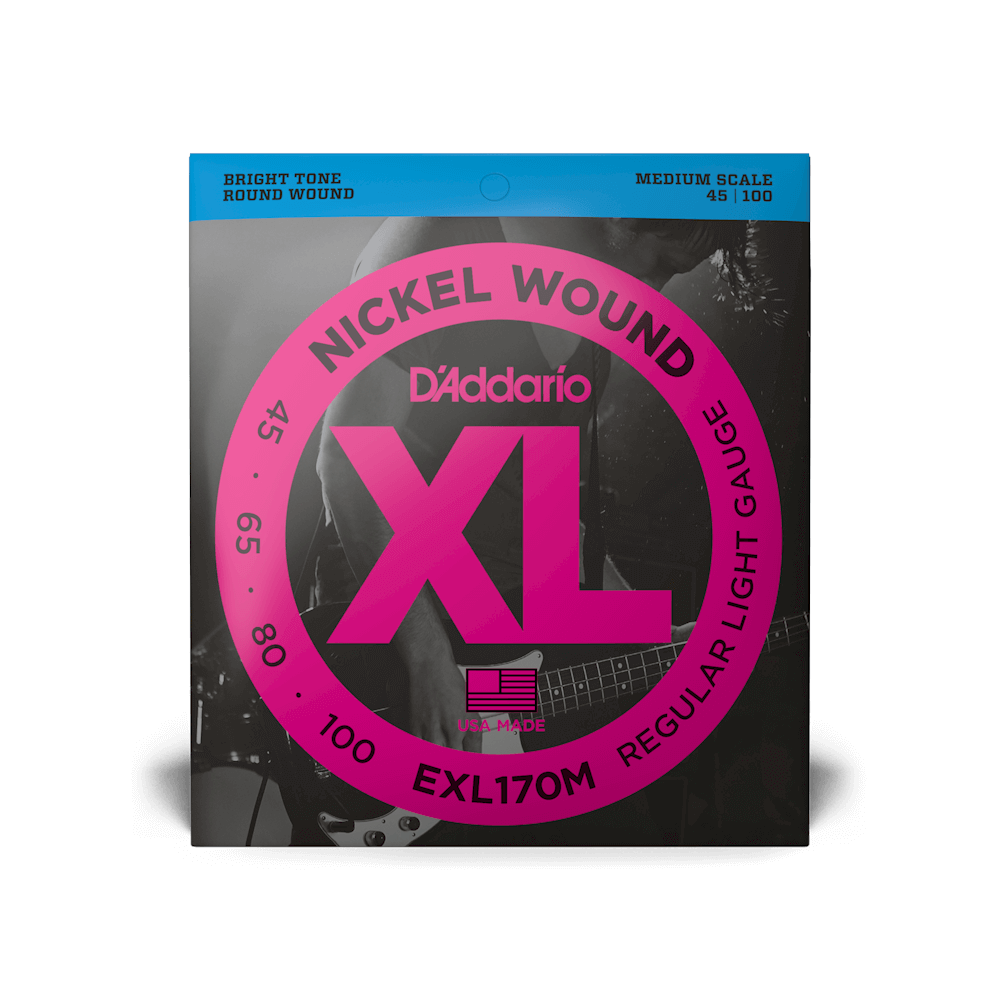 D'Addario EXL170M Light Nickel Wound Medium Electric Bass Strings