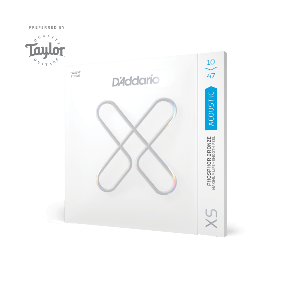 D'Addario 10-47 Light 12-String, XS Phosphor Bronze Coated Acoustic Guitar Strings