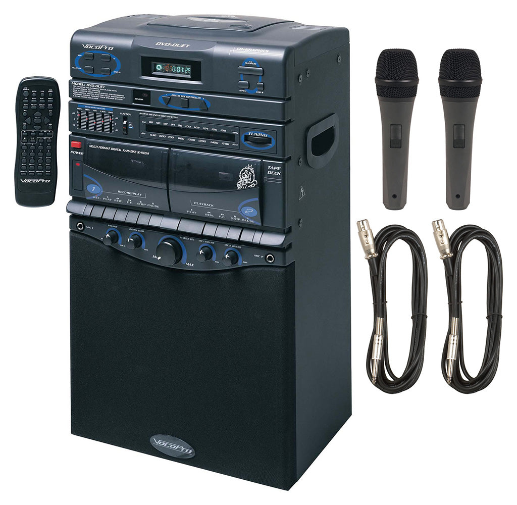 VocoPro DVD-DUET 80W Semi-Pro Multi-Format Vocal System